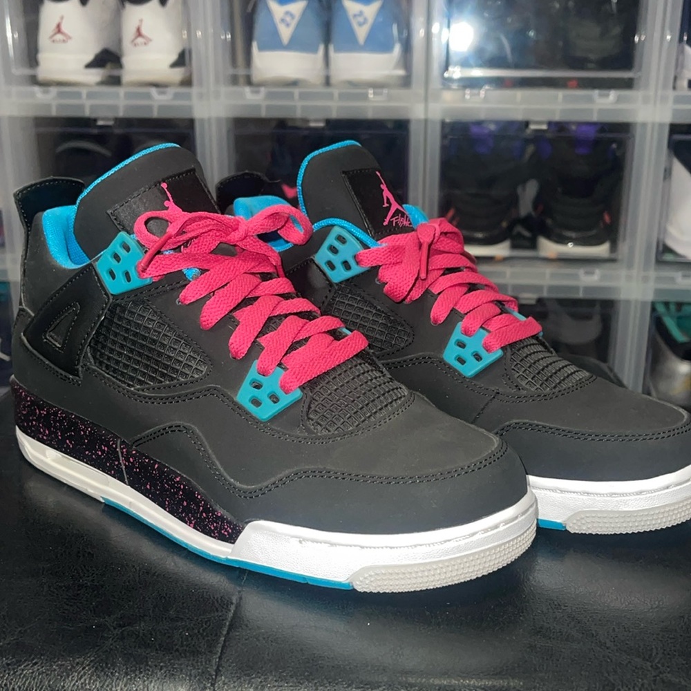 AIR JORDAN 4 RETRO GS 'BLACK VIVID PINK' (NEW)